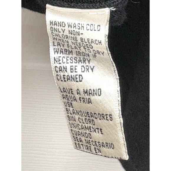 Evan-Picone Cotton Cardigan Black Cropped 3/4 Sleeve Shell Buttons Size S - Picture 5 of 5